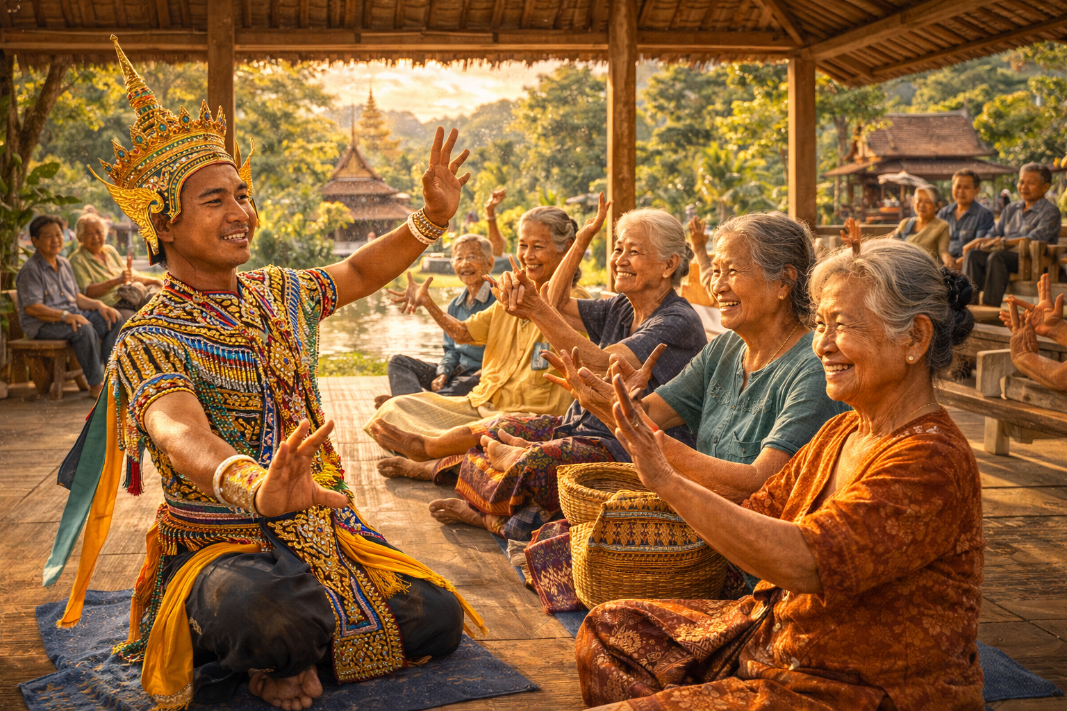 กิจกรรมที่ 3 โนราบำบัดเพื่อเสริมสร้างสุขภาวะของผู้สูงอายุ